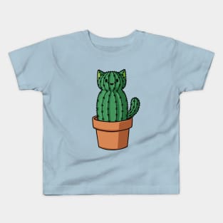 Cat shaped cactus Kids T-Shirt